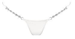 Lucky Cheeks Damen Luxus Micro V-String Transparent White (S) von Lucky Cheeks