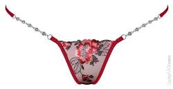 Lucky Cheeks Damen Luxus Mini G-String Sunday Flower (S) von Lucky Cheeks