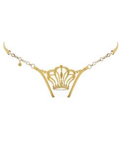 Lucky Cheeks Damen Mini String Queen of Love Gold Gr. M von Lucky Cheeks