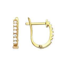 Ohrringe Creolen Diamant Gelbgold 18K – Lucky One Schmuck von Lucky One Bijoux