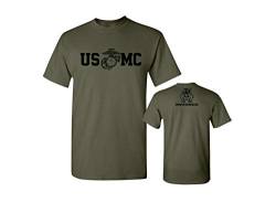 Lucky Ride Marine Corps Bull Dog Front and Back USMC Herren Military T-Shirt - Grün - XX-Large von Lucky Ride