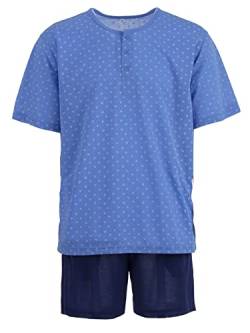 LUCKY Herren Pyjama Set Shorty Kurzarm, Farbe:blau, Größe:M von Lucky