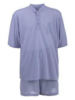 LUCKY Herren Pyjama Shorty Schlafanzug kurzärmelig Knopfleiste Große Größen 3XL-5XL, Farbe:Grau, Größe:5XL von Lucky