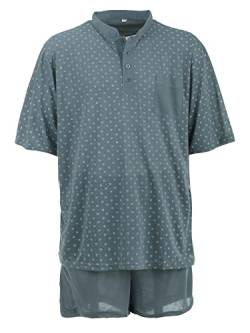 Lucky Herren Pyjama Knöpfe Set 2 TLG. Shorty, Farbe:grün, Größe:3XL von Lucky