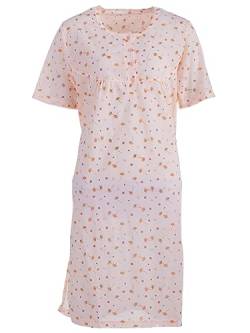Lucky Nachthemd Damen Kurzarm Pusteblume Blumen M-2XL, Farbe:apricot, Größe:L von Lucky