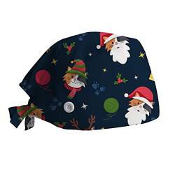 LuckyLucy Verstellbar Arbeitskappe Baumwolle Staubkappe Unisex Scrub Cap Damen Herren Kopfhaube Einheitsgröße Bandana Cap Anti-Staub Chefkoch Elastische kurzes Haar Pflege Kosmetikerin von LuckyLucy