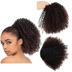 Afro Short Curly Drawstring Ponytail Synthetic Ponytail Hair Extensions for Women Afro Kinky Curly Ponytail Human Hair Remy Brazilian Drawstring Ponytail Clip In Hair Extensions Pony Tail von Luckyjun