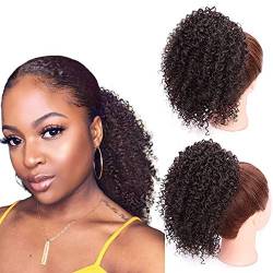 Drawstring Puff Afro Kinky Curly Ponytail African American Short Wrap Synthetic clip in Ponytail Hair Extensions von Luckyjun