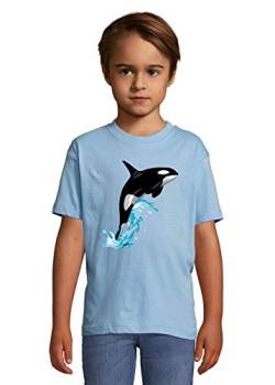Orca Jumping Whale Ocean Nature Art Heaven Kids Colorful T-Shirt 8 Year Old von Luckyprint
