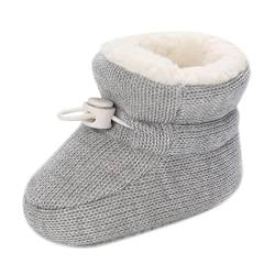 Luckywaqng Baby Krabbel Schuhe Mode Kleinkind Bunte kleine Mädchen Winter warme Baby gestrickte Pre Walkers Stiefel Wollschuhe (Grey, 0-6 Months) von Luckywaqng