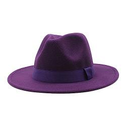 Luckywaqng Baseball Cap Aus Cord Herren- und Damen-Eimerhut mit festem Band und britischem Jazz-Hut Sonnenhut Fischerhut Mädchen (Purple, M) von Luckywaqng