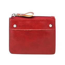 Luckywaqng Damentasche Modedesign Feine kleine PU- Geldbörse Geldbeutel Leichte Tasche Große Herren Brieftasche (Red, One Size) von Luckywaqng