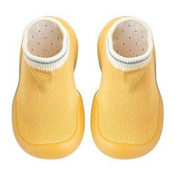Luckywaqng Hallenschuhe Mädchen 34 Baby Mädchen Indoor Atmungsaktive Wanderschuhe Warme Elastische Socken Schuhe Outdoor Turnschuhe Mädchen Teenager Sneaker (Yellow, 22 Infant) von Luckywaqng