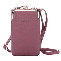 Luckywaqng Handy-Slot-Verstellbarer Gurt Card Large Frauen Tasche Brieftasche Botschaftertasche Umhängetaschen Damen Klein (Purple, One Size) von Luckywaqng