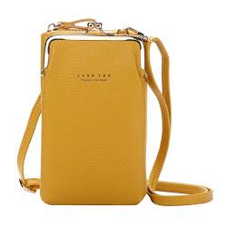 Luckywaqng Handy-Slot-Verstellbarer Gurt Card Large Frauen Tasche Brieftasche Botschaftertasche Umhängetaschen Damen Klein (Yellow, One Size) von Luckywaqng