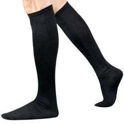 Luckywaqng Latex Socken Über lange Socke -Kniestrümpfe Hohe Baseball-Fußball-Sport-Fußball-Mann-Socken Socken Wolle (Black, One Size) von Luckywaqng