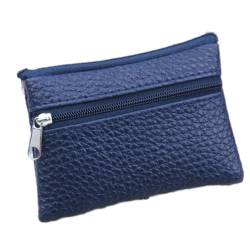 Münzring Kleiner Reißverschluss Lederbeutel kleine Geldbörse für Frauen mit Geldbeutel Geldbörse Brieftasche Herren Groß Für Papiere (Z4-Dark Blue, One Size) von Luckywaqng