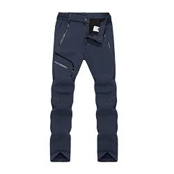 Punch-Hosen Herren,Mid-Rise-Hose FüR MäNner,Elastische Taille Pants Mit ReißVerschlusstasch Taschen,Regenhose Herren Wasserdicht,Fleece Solid Sporthose Aus Baumwolle,Winter Trekkinghose von Luckywaqng