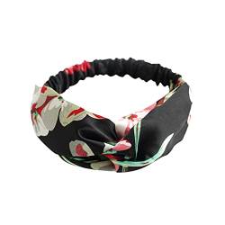 Stirnband Joggen Damen Frauen Eltern Kind Satin Elastisches Kreuz Haarband Geranium Haarschmuck Mädchen Haarband Schweißband compatible with Motorrad von Luckywaqng