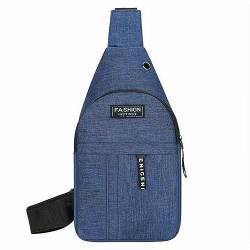 Verstellbare Brusttasche für Herren, Outdoor, Bergsteigen, Radfahren, eine Schulter, schräg, Stoff-Brusttasche Taschen Umhängetaschen (Blue, One Size) von Luckywaqng