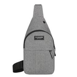 Verstellbare Brusttasche für Herren, Outdoor, Bergsteigen, Radfahren, eine Schulter, schräg, Stoff-Brusttasche Taschen Umhängetaschen (Grey, One Size) von Luckywaqng