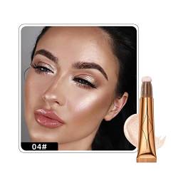 Lucoss Highlighter Flüssig Contour Stick Highlighter Zauberstab Make-up Konturstab Flüssiges Rouge Mit Kissenapplikator, Natürlich Mischbare Creme Concealer Stick (Highlighter - Silbrig) von Lucoss