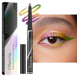 Lucoss Multichrome Eyeliner Bleistift, einziehbarer Eyeliner 24h lang anhaltender Gel Eyeliner Eye Liner Hochpigmentierter Eyeliner Bleistift Wasserdichter Smudge Proof Metallic Eyeliner Stift (#01) von Lucoss