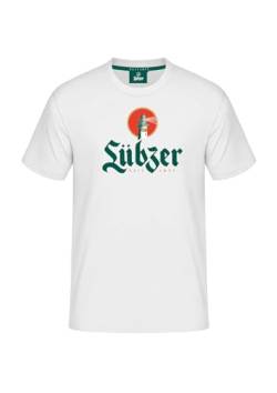Lübzer Pils Herren T-Shirt aus 100% Baumwolle, weiß, 190 g/qm Qualität (500410, DE/NL/SE/PL, Alphanumerisch, L, Regular, Regular) von Lübzer Pils