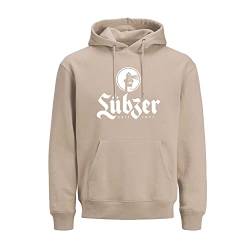 Lübzer Pils Hoodie Kapuzenpullover Kapuzensweater, Beige, Unisex, für Frauen und Männer, S von Lübzer Pils