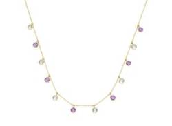 Collier LUIGI MERANO "Amethysten als Behang, Gold 585" Halsketten Gr. 45 cm, Gelbgold 585, bunt (mehrfarbig> <) Damen Colliers von Luigi Merano