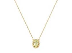 Goldkette LUIGI MERANO "mit einem Edelstein, Gold 375" Halsketten Gr. 45 cm, Gelbgold 375, grün Damen Goldketten von Luigi Merano