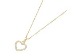 Herzkette LUIGI MERANO "Anhänger Herz mit Brillanten, Gold 585" Halsketten Gr. 45 cm, Gelbgold 585, goldfarben (gold> <) Damen Herzketten von Luigi Merano