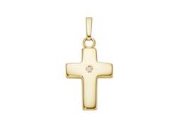 Kreuz-Anhänger LUIGI MERANO "Kreuz mit Zirkonia, Gold 375" Schmuckanhänger Gr. Onesize, Gelbgold 375, goldfarben (gold) Damen Anhänger von Luigi Merano
