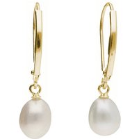 Luigi Merano Paar Ohrhänger mit Brisur, Süßwasser-Perlen, Gold 375 von Luigi Merano