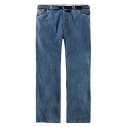 Luigi Morini Jeans blau mit Gürtel Übergröße, Größe:32 von Luigi Morini