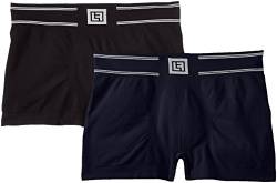 Luigi di Focenza Herren Retroshorts 1619, 2er Pack, Gr. Medium, Blau (marine-schwarz 338/001) von Luigi di Focenza