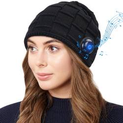 Lukasa Bluetooth Mütze Herren - Kopfhörer Mütze mit Bluetooth 5.0 - Strickmütze Bluetooth Hat Beanie Mütze mit Musik - Wireless Wintermütze Winter Bluetooth Hüte für Ski, Fahren, Laufen, Skaten von Lukasa