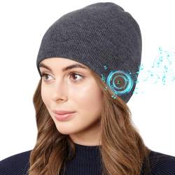 Lukasa Bluetooth Mütze Herren - Kopfhörer Mütze mit Bluetooth 5.0 - Strickmütze Bluetooth Hat Beanie Mütze mit Musik - Wireless Wintermütze Winter Bluetooth Hüte für Ski, Fahren, Laufen, Skaten von Lukasa