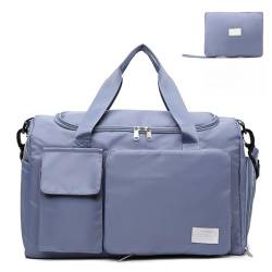 Lukezors 35L große Kapazität Reisetasche, Faltbare Gepäck Tasche, Outdoor-Tasche, Reisetasche, Urlaub Tasche wasserdicht Sporttasche, Männer und Frauen verwenden (Hazy Blue Farben) von Lukezors