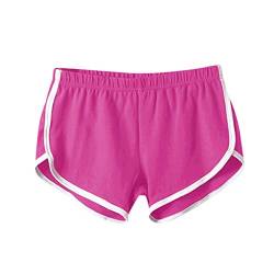 Lulupi Sport Shorts Damen Kurze Jogginghose Sporthose Kurz Schlafanzughose Sommerhose Leicht Streifen Freizeithose Yoga Gym Fitnesshose Mädchen Hotpants Pyjama (Rosa,34) von Lulup