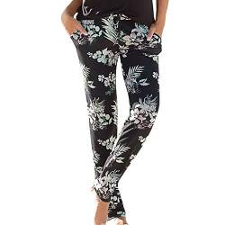 Lulupi Damen Hose Pumphose Haremshose Lange Leichte Sommerhose Boho Leinen Strandhose Pluderhose Luftig Locker Stoffhose Freizeithose Mit Kordelzug von Lulupi