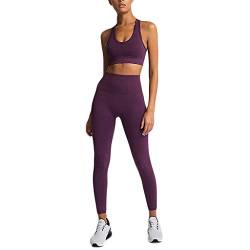 Lulupi Sport Anzug Damen Trainingsanzug BH + Leggings Set für Yoga Tanzen Fitness Gym Racerback Sportanzug Sport Bekleidungsset von Lulupi