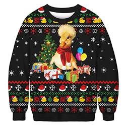 Lulupi Weihnachtspullover Unisex Ugly Christmas Sweater Lustige 3D Druck Weihnachten Pärchen Pullover Hässliche Weihnachtsshirt Sweatshirt von Lulupi