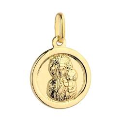 Anhänger Heilige Jungfrau Maria Gold Gelbgold 585 14K Goldanhänger Kettenanhänger Gottesmutter Medaille Medaillon Kreis Damen Mädchen Jungen Kinder von Lumari Gold