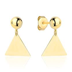 Damen Ohrringe Stecker 333 8k Gold Gelbgold Ohrstecker Dreieck Kugel von Lumari Gold