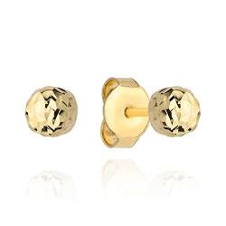 Damen Ohrringe Stecker 333 8k Gold Gelbgold Ohrstecker Gemusterte Kugel 7x7mm von Lumari Gold