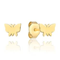 Damen Ohrringe Stecker 333 8k Gold Gelbgold Ohrstecker Schmetterling von Lumari Gold