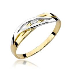 Damen Solitär Versprechen Ring Verlobungsring Antragsring 585 14k Gold Gelbgold natürlicher echt Diamant Brillanten von Lumari Gold