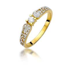 Damen Solitär Versprechen Ring Verlobungsring Antragsring 585 14k Gold Gelbgold natürlicher echt Diamant Brillanten von Lumari Gold