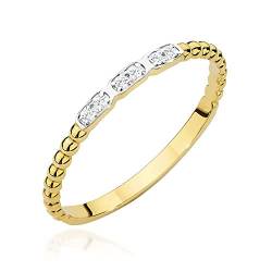 Damen Versprechen Ring Verlobungsring Antragsring 585 14k Gold Gelbgold natürlicher echt Diamant Brillanten von Lumari Gold